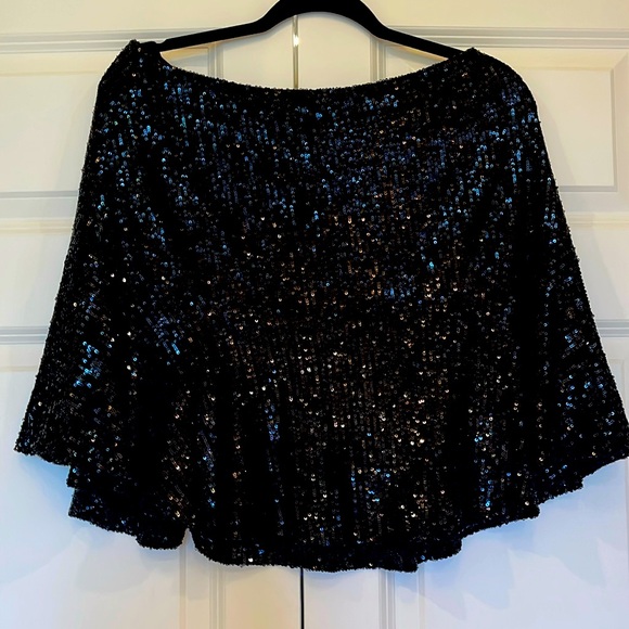 Free people, large, black sequin, mini skirt - Picture 1 of 5